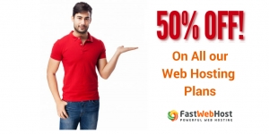 Get 50% off on all web hosting plans at fastwebhost